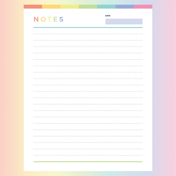 Printable Lined Notes for Kid