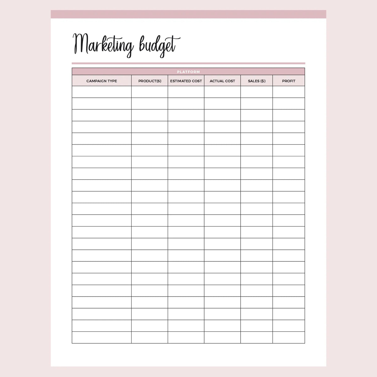 Printable Marketing Budget Planner Plan Print Land printable-marketing-budget-planner-plan-print-land