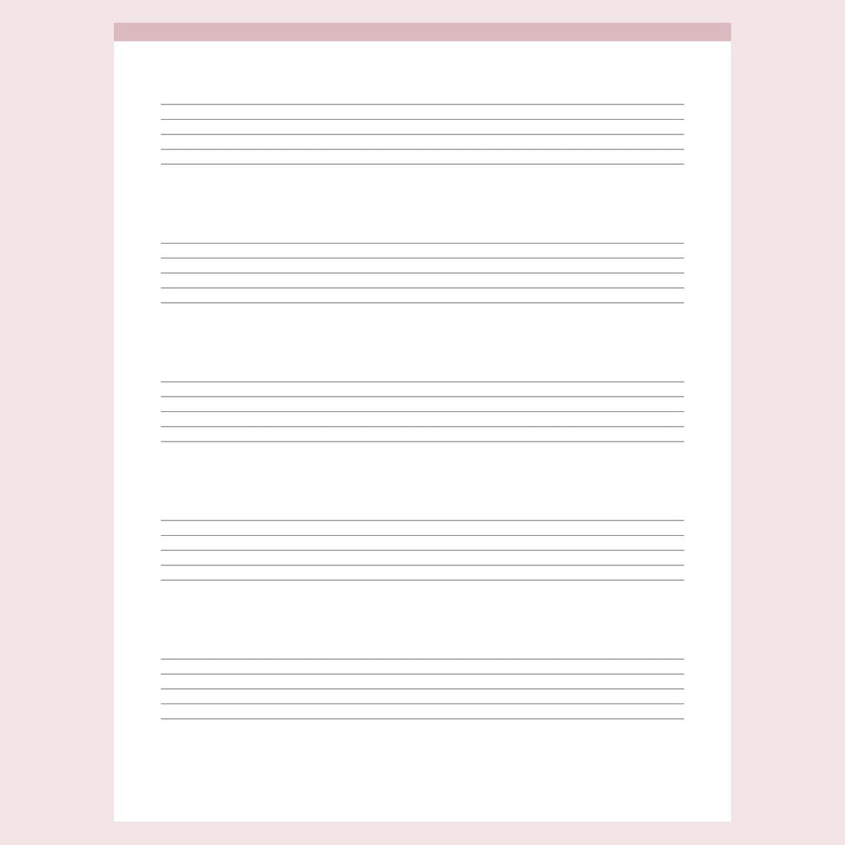 Printable Music Notes 5 Stave – Plan Print Land
