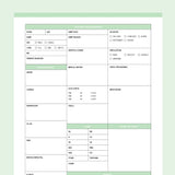 Printable Nurse Report Sheet - Green