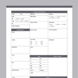Printable Nurse Report Sheet - Grey