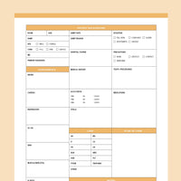 Printable Nurse Report Sheet - Orange