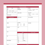 Printable Nurse Report Sheet - Red
