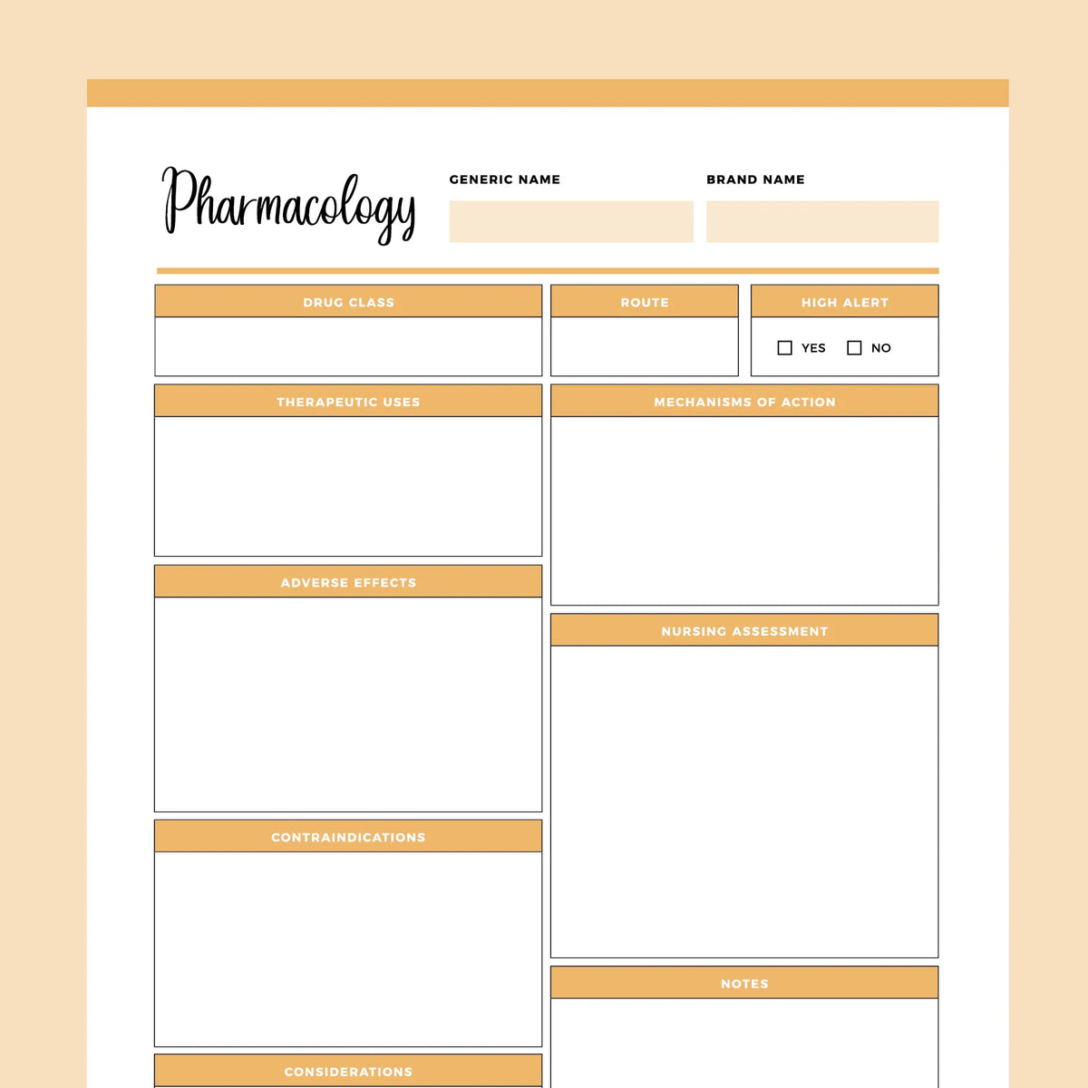 Printable Pharmacology Cheat Sheet | Instant Download PDF – Plan Print Land printable-pharmacology-cheat-sheet-instant-download-pdf-plan-print-land