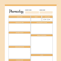 Printable Pharmacology Cheat Sheet - Orange