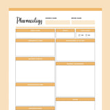 Printable Pharmacology Cheat Sheet - Orange