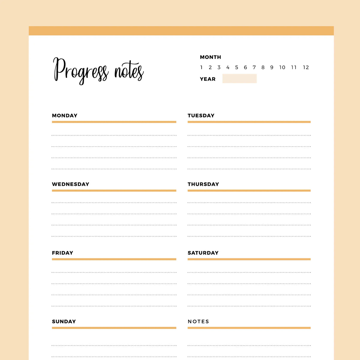 Free Printable Progress Notes Template Free Printable Progress Notes Template