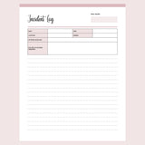 Printable Puppy Sitter Incident Log