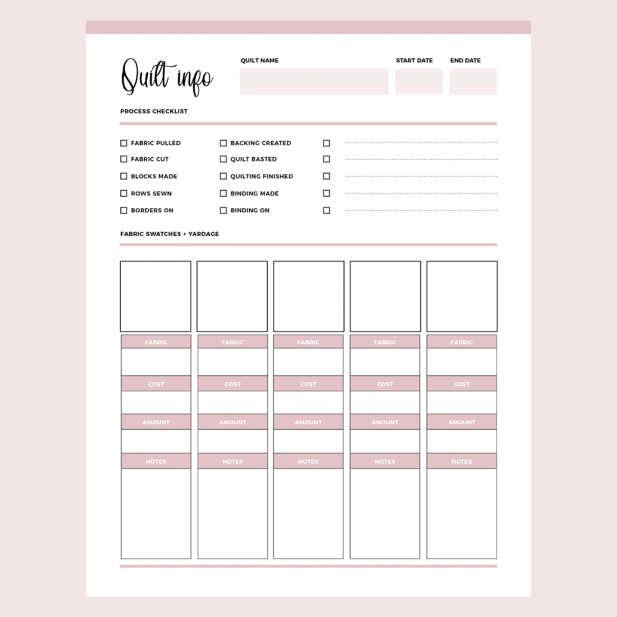 printable-quilt-information-overview-template-instant-download-pdf-plan-print-land for Free Printable Quilt Project Planner Printable Quilt Information Overview Template | Instant download PDF – Plan Print Land for Free Printable Quilt Project Planner