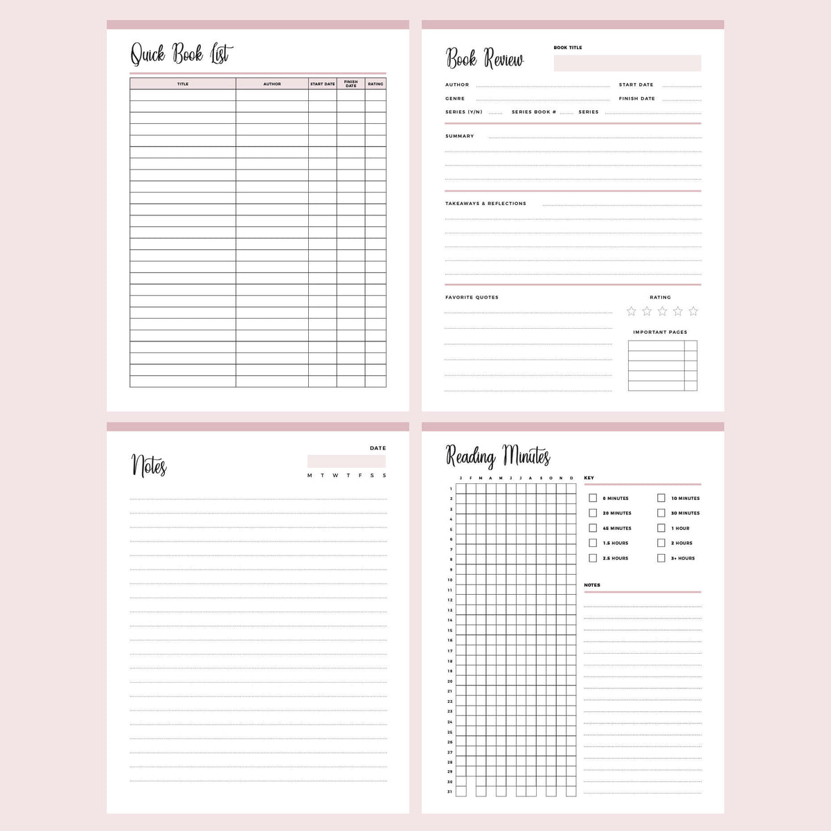 printable-reading-journal-instant-download-pdf-18-pages-plan-print-land for Free Printable Book Journal Pages Printable Reading Journal | Instant Download PDF | 18 PAGES – Plan Print Land for Free Printable Book Journal Pages