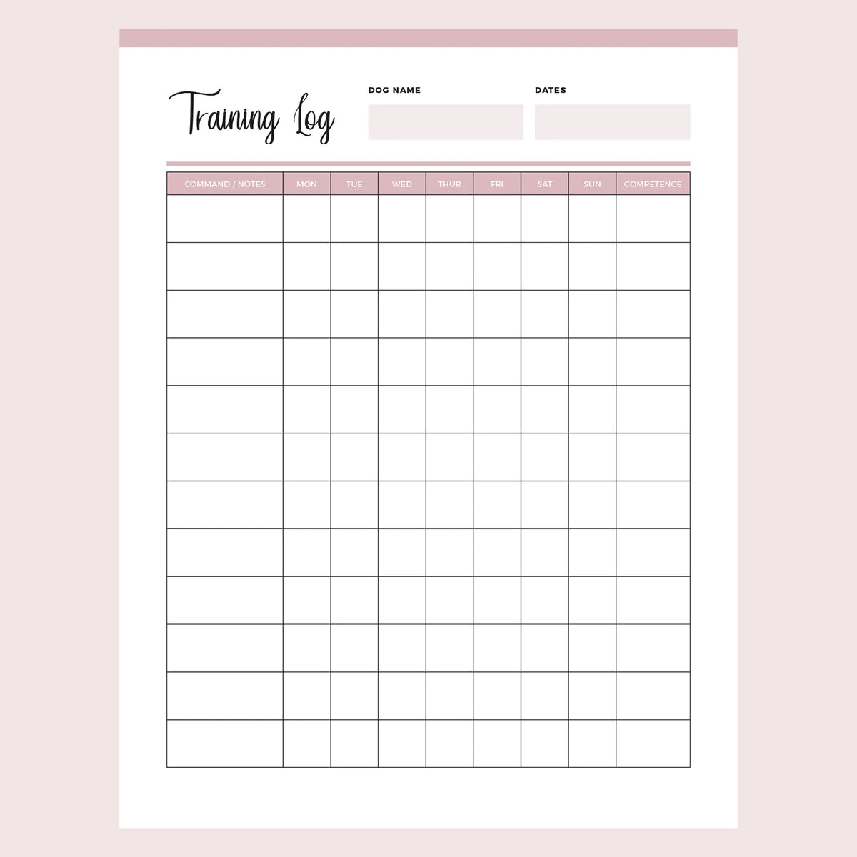 Printable Dog Training best Business