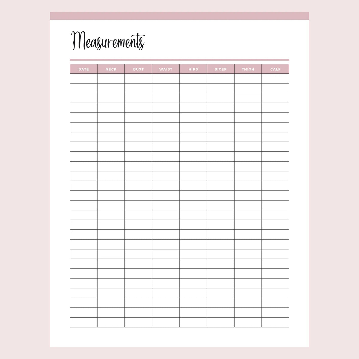 Weight Tracker Printable