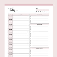 Printable Work From Home Planner - Pink