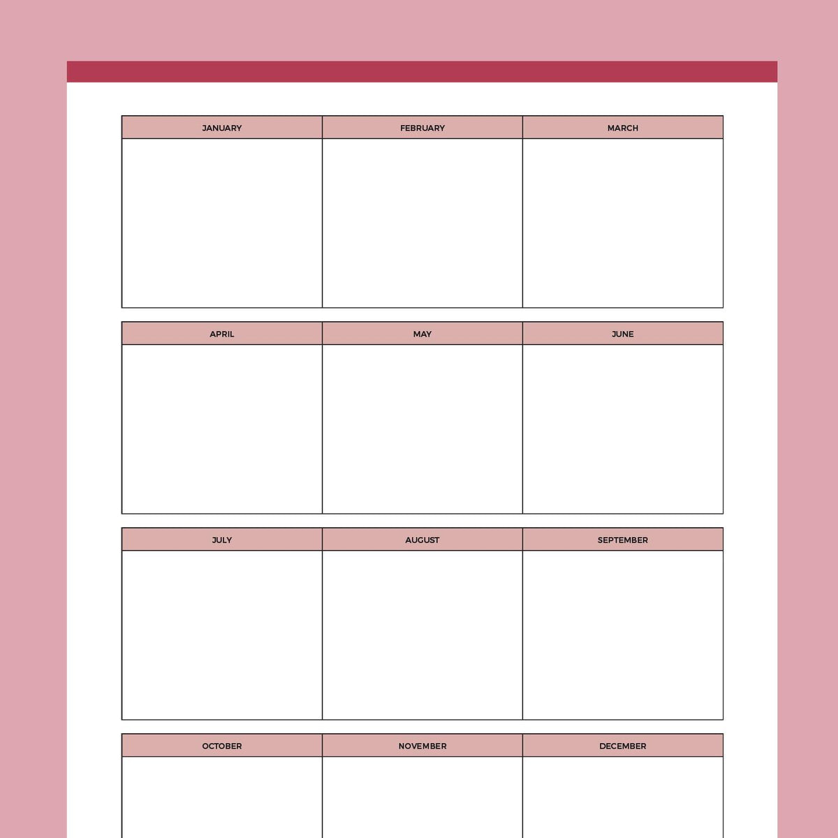 Printable Year At A Glance Calendar Plan Print Land Year At A Glance Calendar