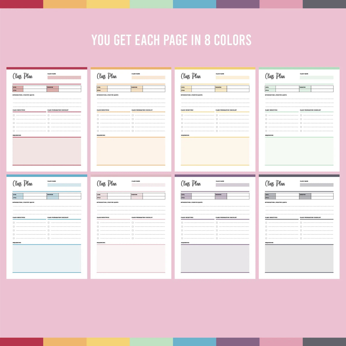 Printable Yoga Instructor Planner | Instant Download PDF | 74 PAGES ...