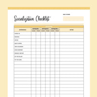 Puppy Socialisation Checklist Printable - Yellow
