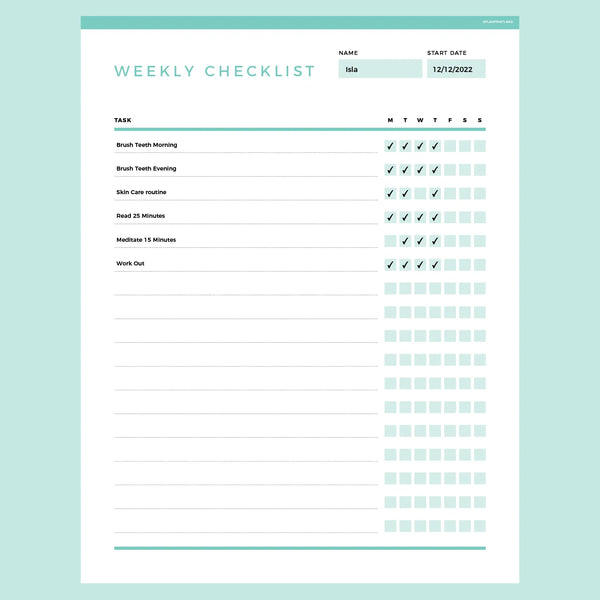 Simple Checklist Template Editable