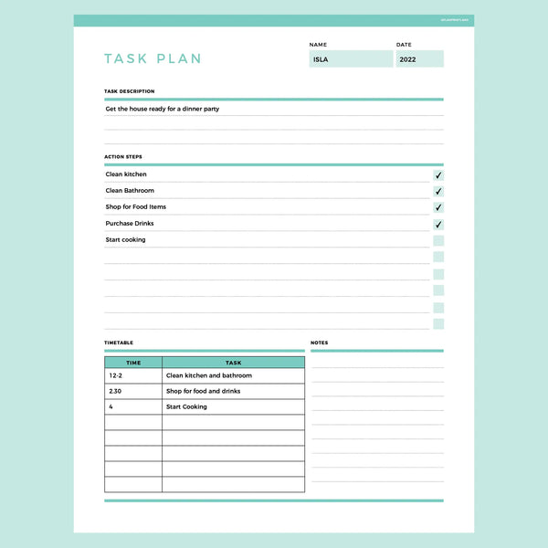 Task Planner Template Editable