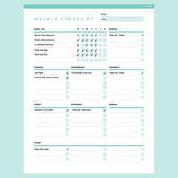 Weekly Checklist Editable