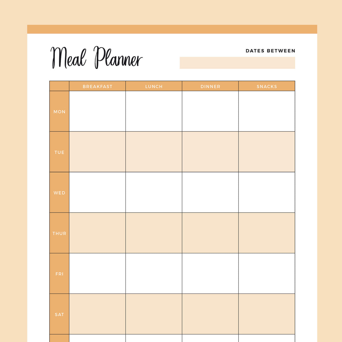 Printable Meal Prep Template Plan Print Land