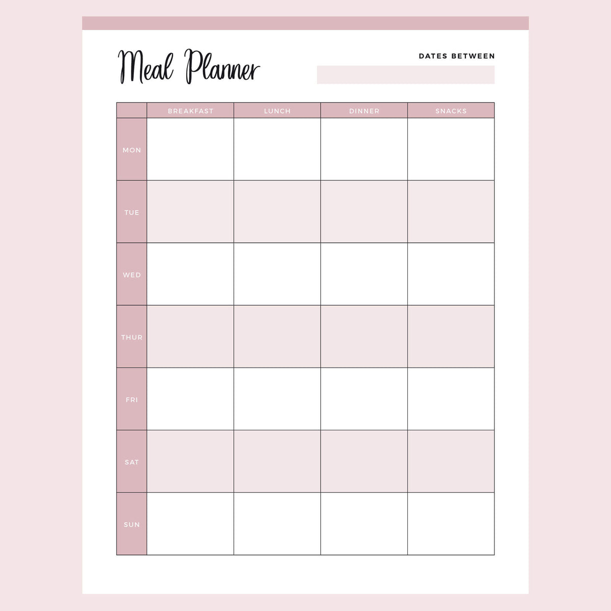 Printable Meal Prep Template – Plan Print Land