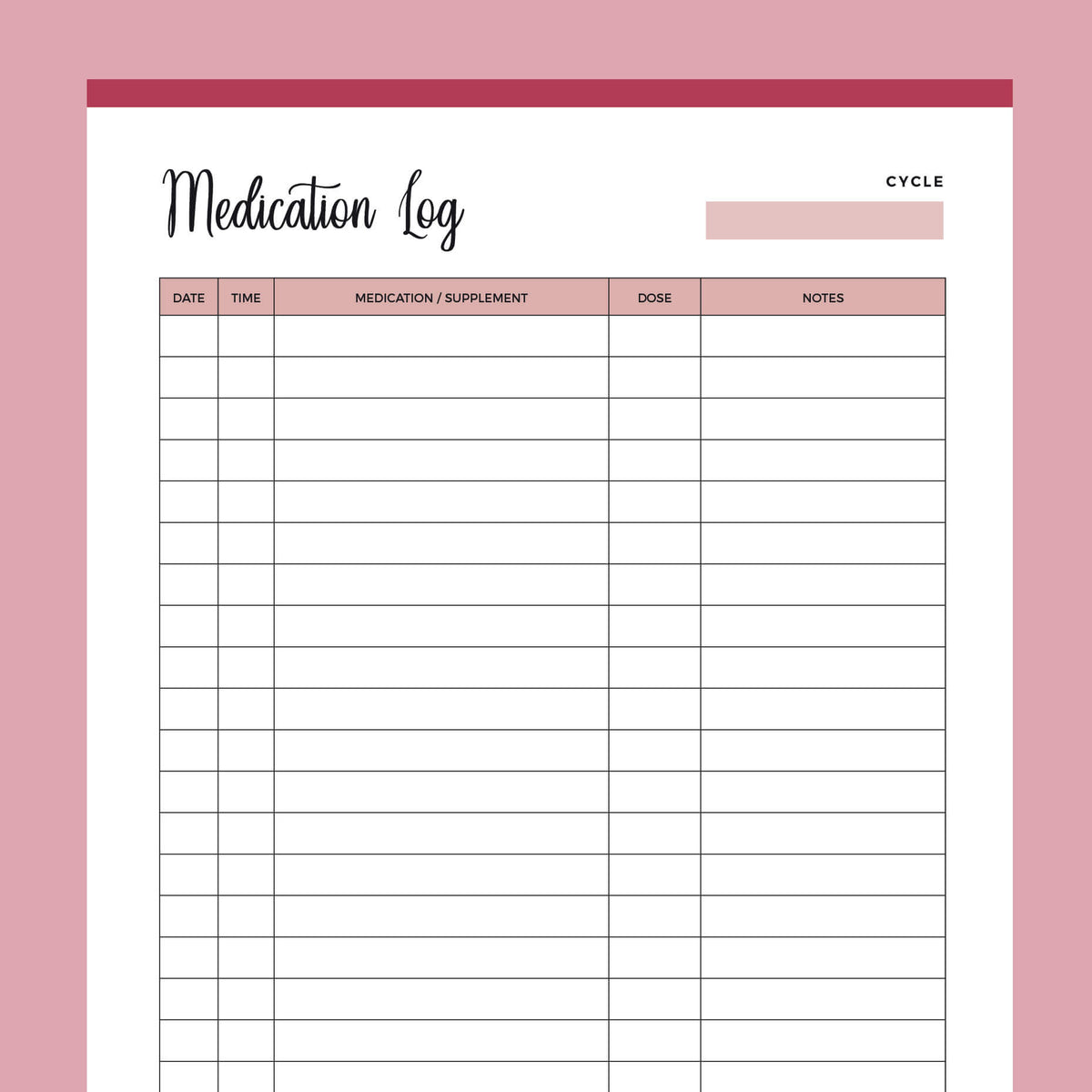 printable-medication-log-plan-print-land for Free Printable Medicine Log Sheet Printable Medication Log – Plan Print Land for Free Printable Medicine Log Sheet