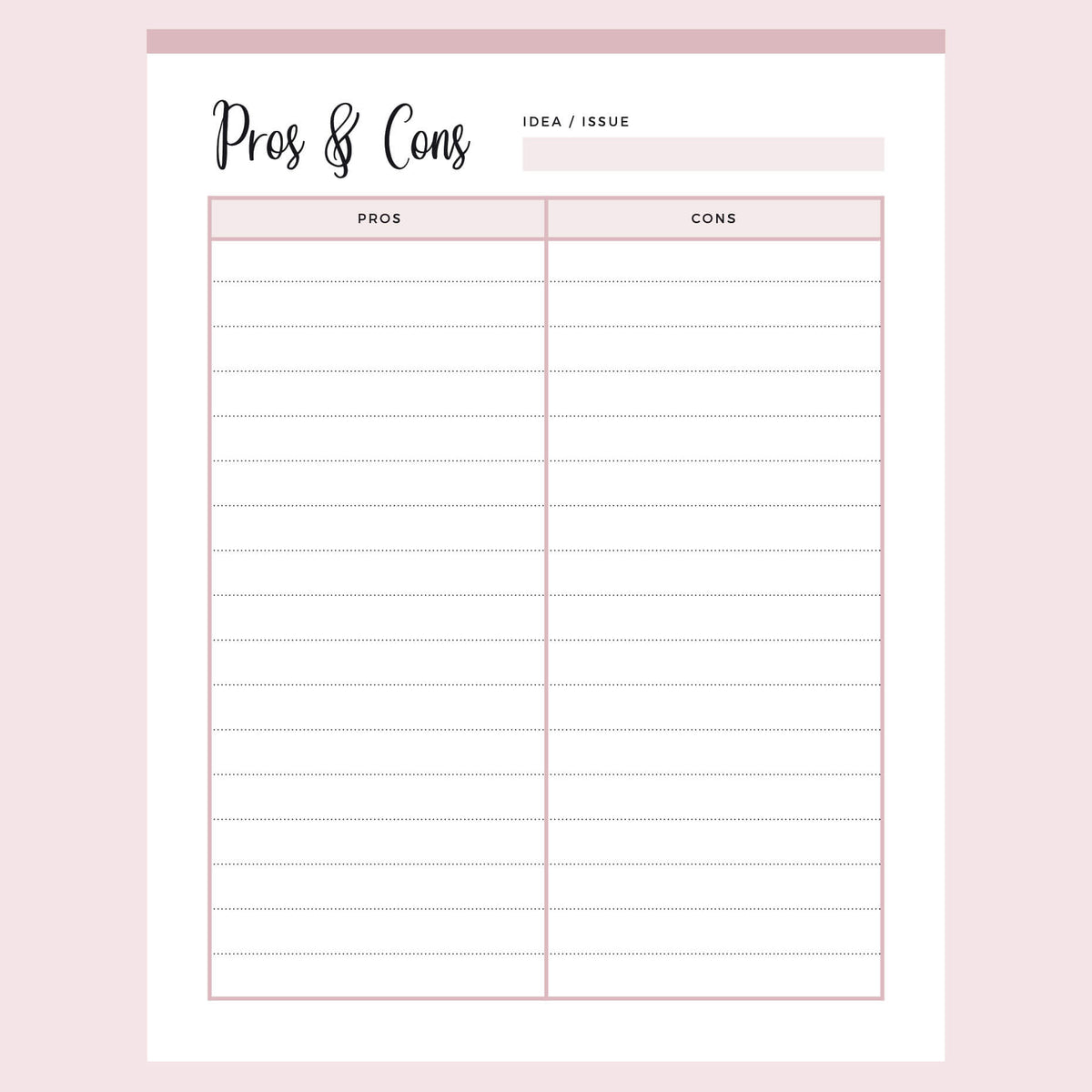 Blank Pros And Cons Chart blank-pros-and-cons-chart