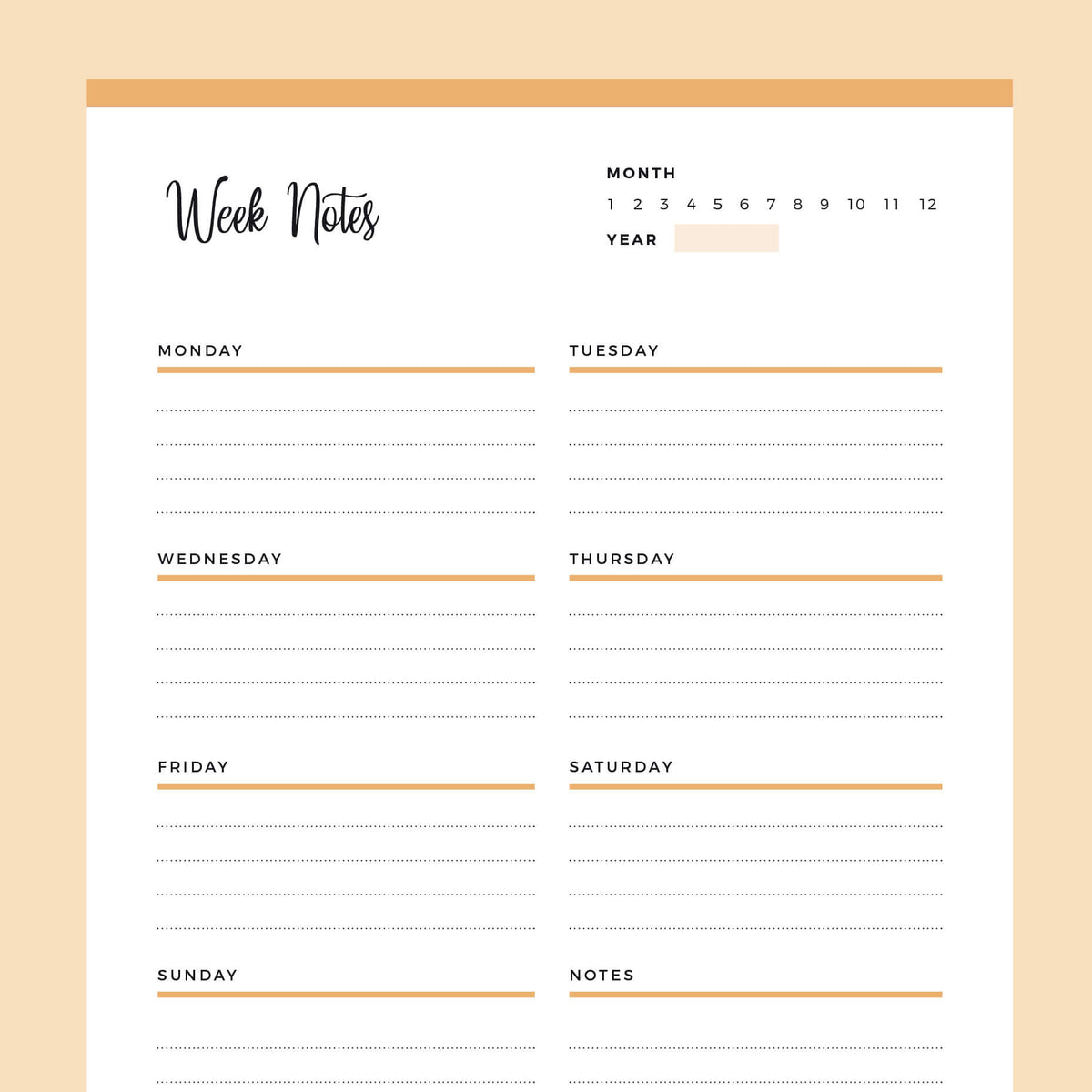 Printable Weekly Notes – Plan Print Land printable-weekly-notes-plan-print-land