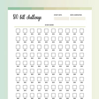 10 Dollar Challenge PDF - Forrest Color Scheme