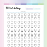100 Dollar Challenge PDF - Bubblegum Color Scheme