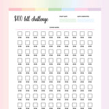 100 Dollar Challenge PDF - Rainbow Color Scheme