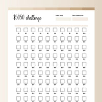 100 Envelope Challenge PDF - Bohemian Color Scheme