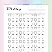 100 Envelope Challenge PDF - Bubblegum Color Scheme
