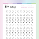 100 Envelope Challenge PDF - Bubblegum Color Scheme