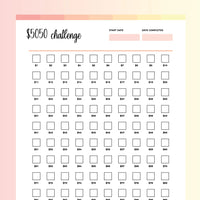 100 Envelope Challenge PDF - Flame Color Scheme