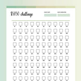 100 Envelope Challenge PDF - Forrest Color Scheme