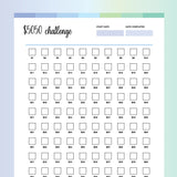 100 Envelope Challenge PDF - Ocean Color Scheme