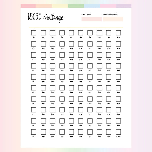 100 Envelope Challenge PDF - Page Overview