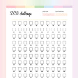 101 Envelope Challenge PDF - Rainbow Color Scheme