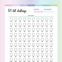 20 Dollar Challenge PDF - Bubblegum Color Scheme