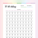 20 Dollar Challenge PDF - Rainbow Color Scheme