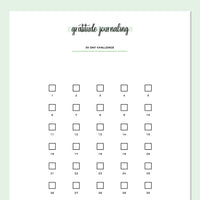 Gratitude Journaling Challenge - Green