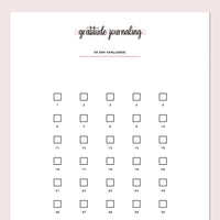 Gratitude Journaling Challenge - Pink