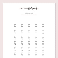 No Processed Foods Challenge - Pink