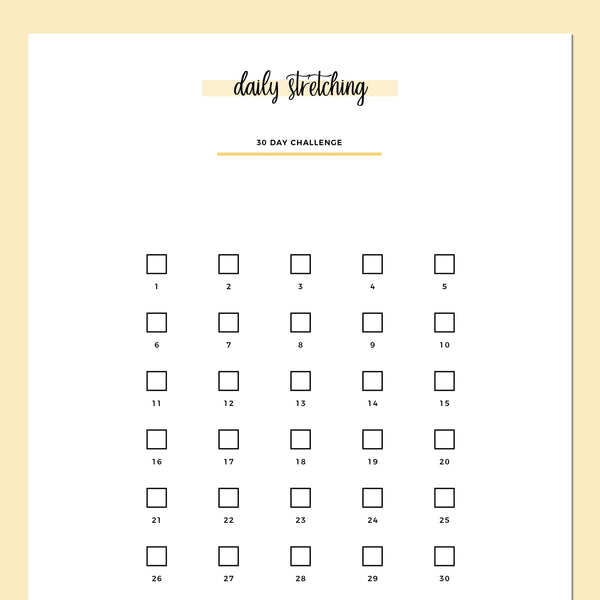 30 Day Stretching Challenge A5 | Printable PDF Template – Plan Print Land 30-day-stretching-challenge-a5-printable-pdf-template-plan-print-land