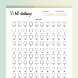 5 Dollar Challenge PDF - Forrest Color Scheme
