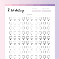 5 Dollar Challenge PDF - Fruity Color Scheme
