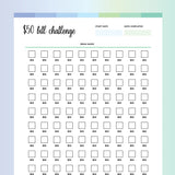 50 Dollar Challenge PDF - Ocean Color Scheme