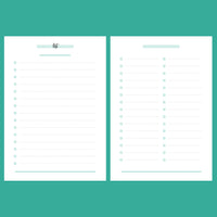 A5 Blank List Template - 2 Version Overview
