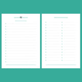 A5 Blank List Template - 2 Version Overview